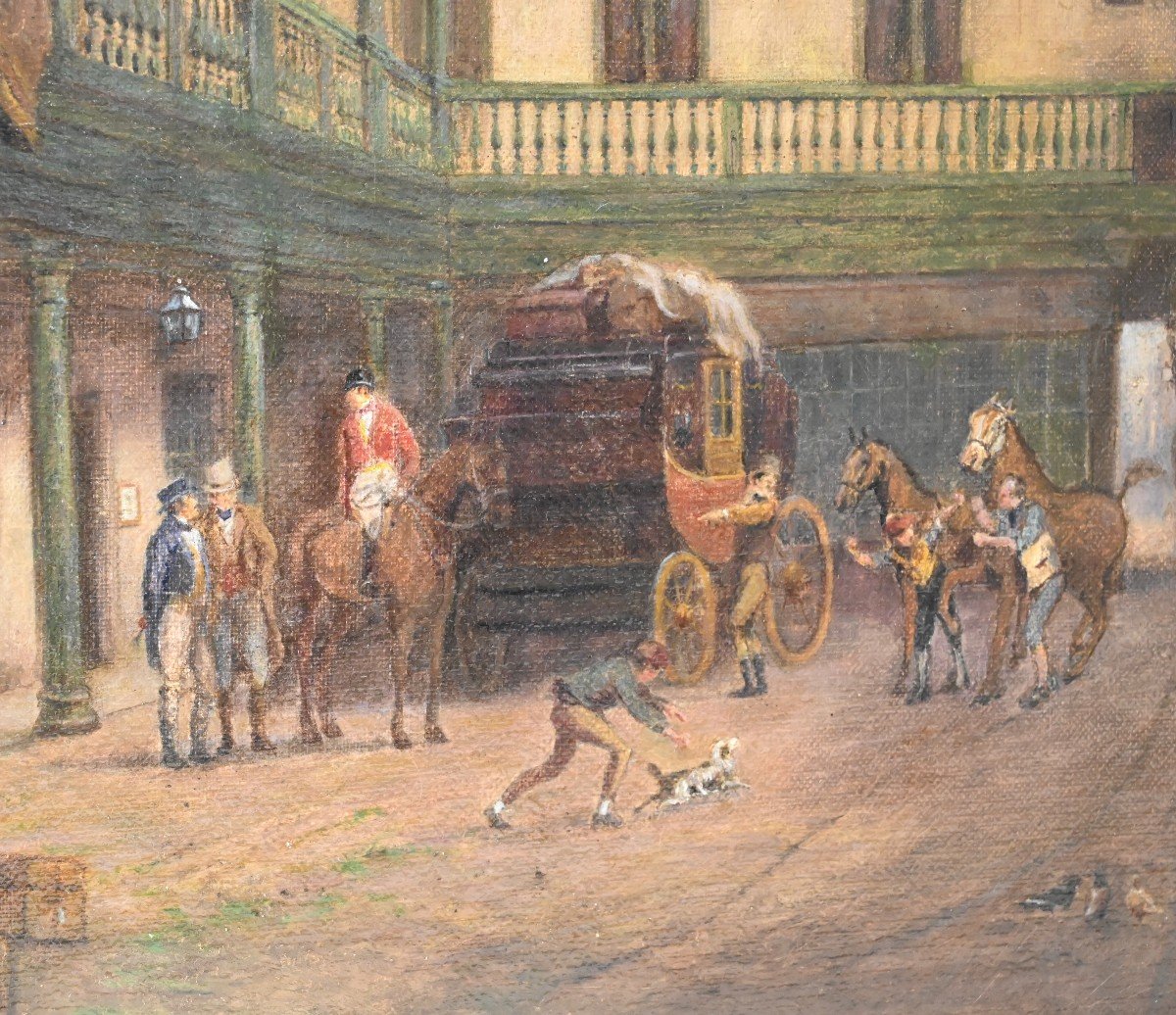 Fattoria Di Posta - Huile Sur Toile - Angleterre Milieu Du XIXe Siècle-photo-2